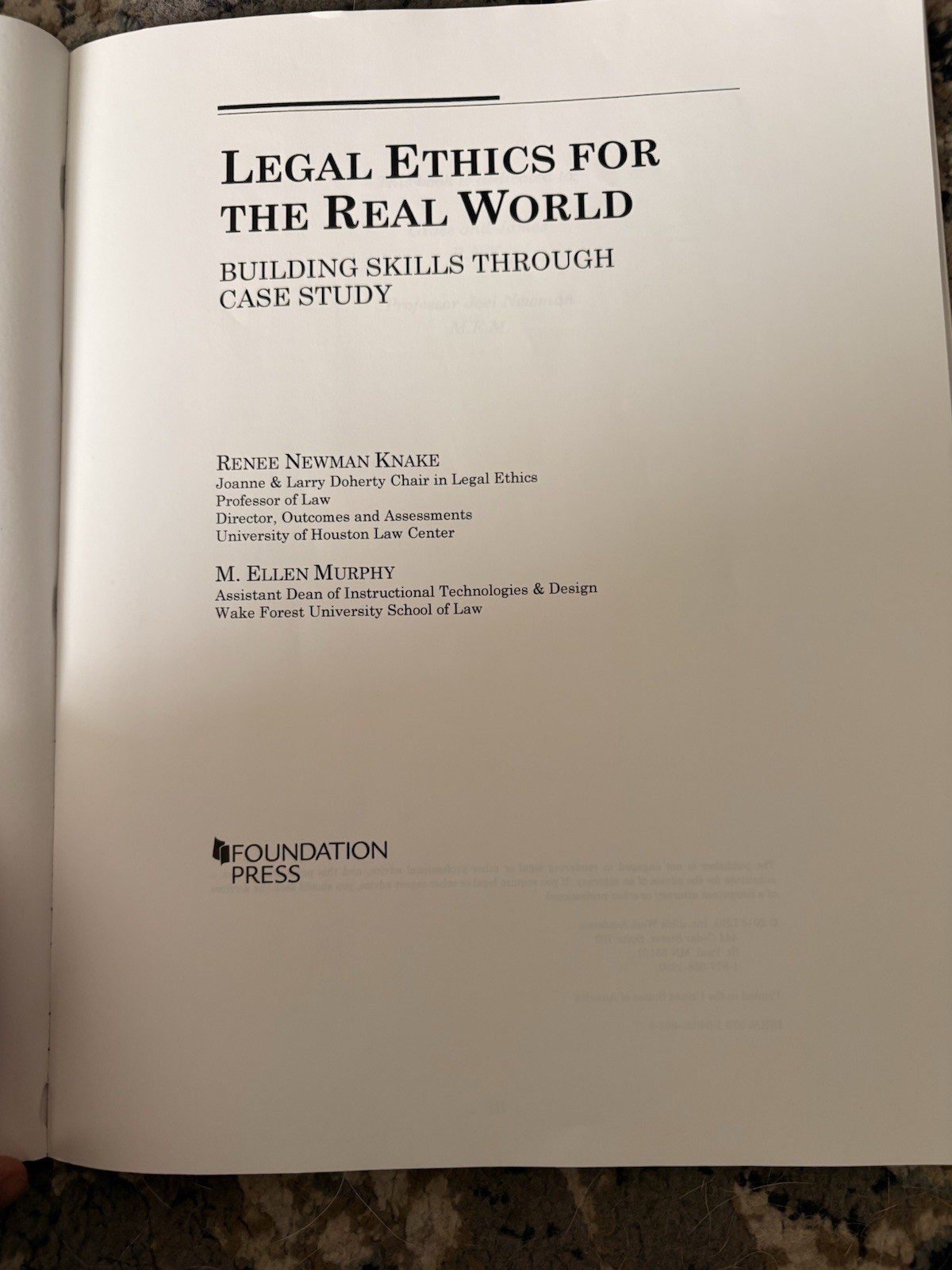 West Academic Legal Ethics for the Real World New Ed 2018 PB Knake/Murphy