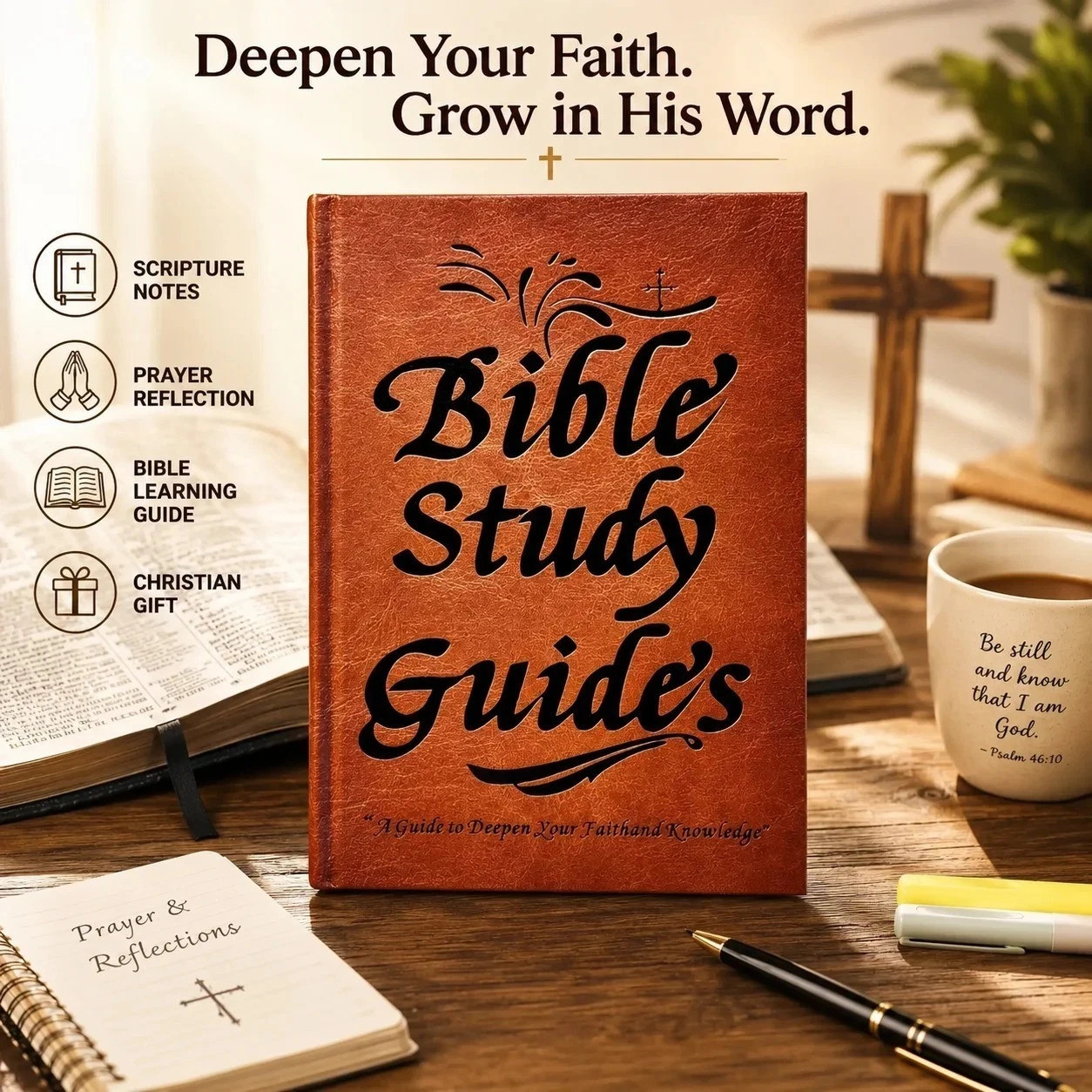 Christian Bible Study Journal Scripture Notes Prayer Reflection Devotional Book