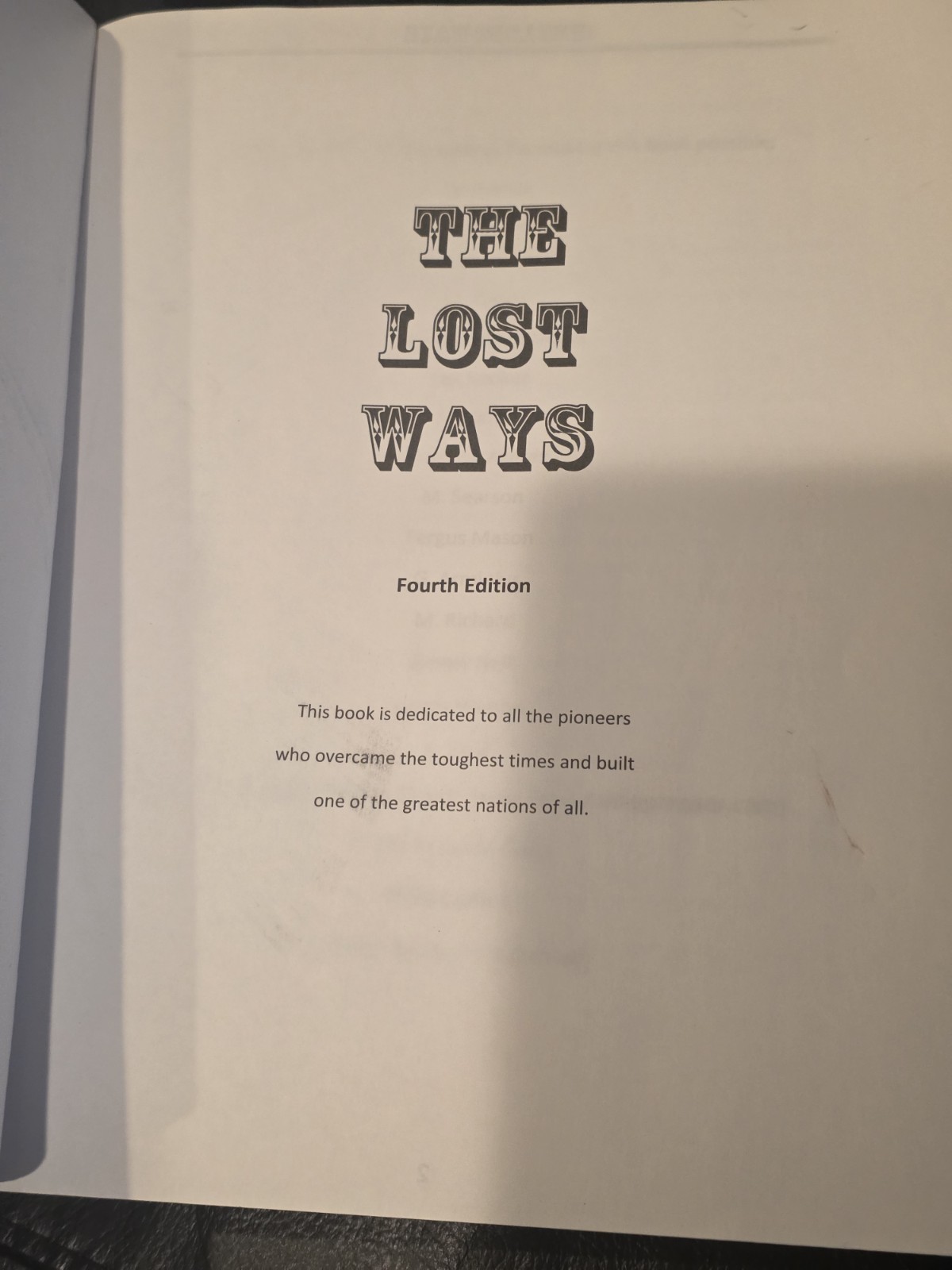 The Lost Ways, Fourth Edition (Paperback, 2017)