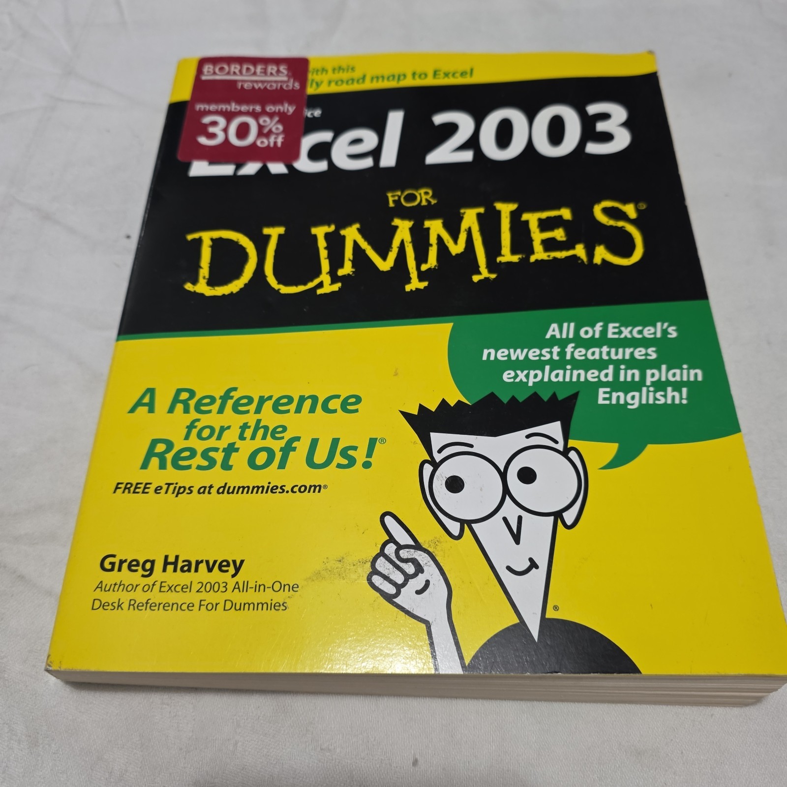 Microsoft Office Excel 2003 for Dummies by Greg Harvey (Paperback Book) Used