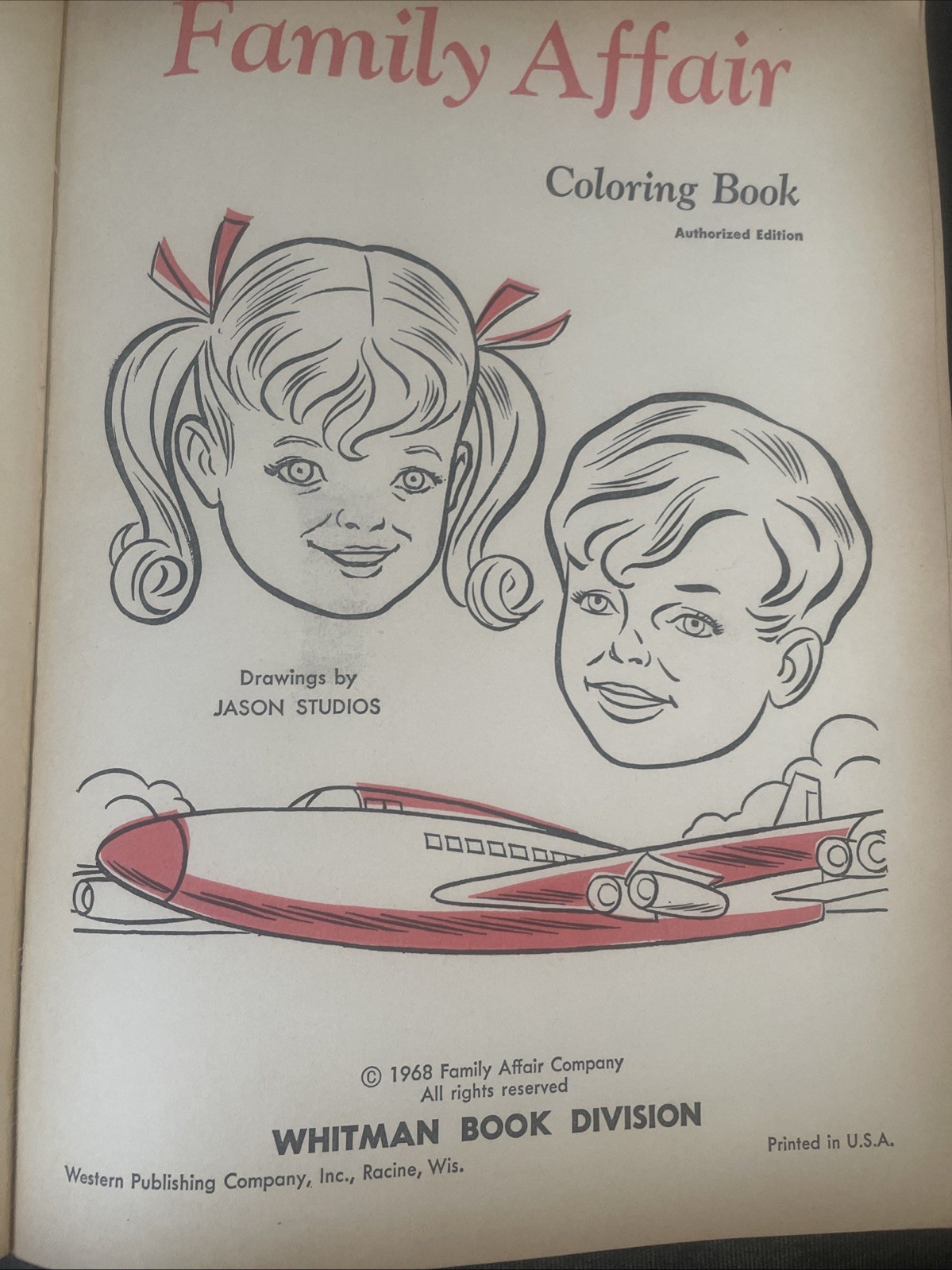 Vintage Whitman Family Affair Coloring Book 1968 18 Colored In Yellowed Pages