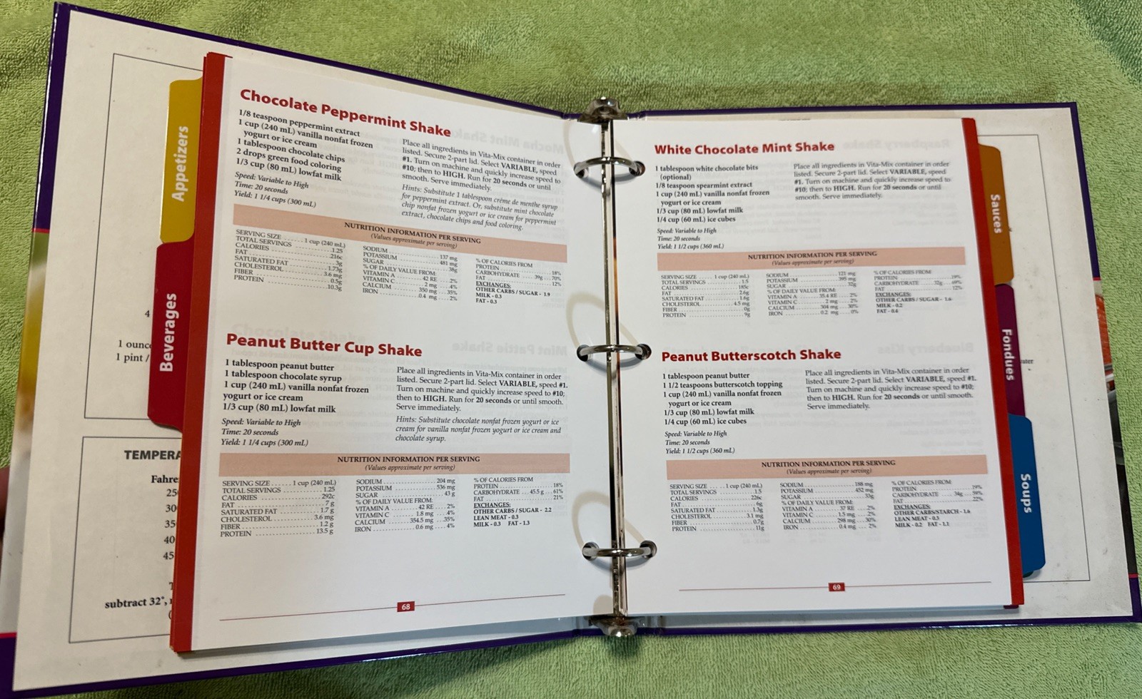 2004 Vita-Mix Whole Food Recipes For Better Living – Ring Bound Book 260 pages
