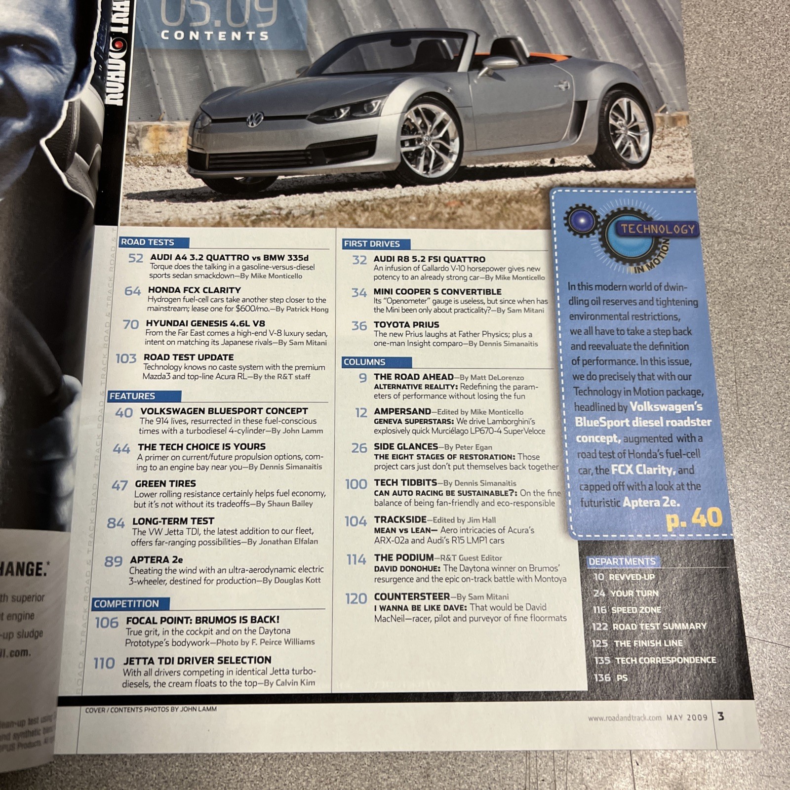 Road & Track/May/2009/Vw Blue Sport/140 Mph/50 Mpg/Diesel/0–60 And 6.2 Sec./F15D