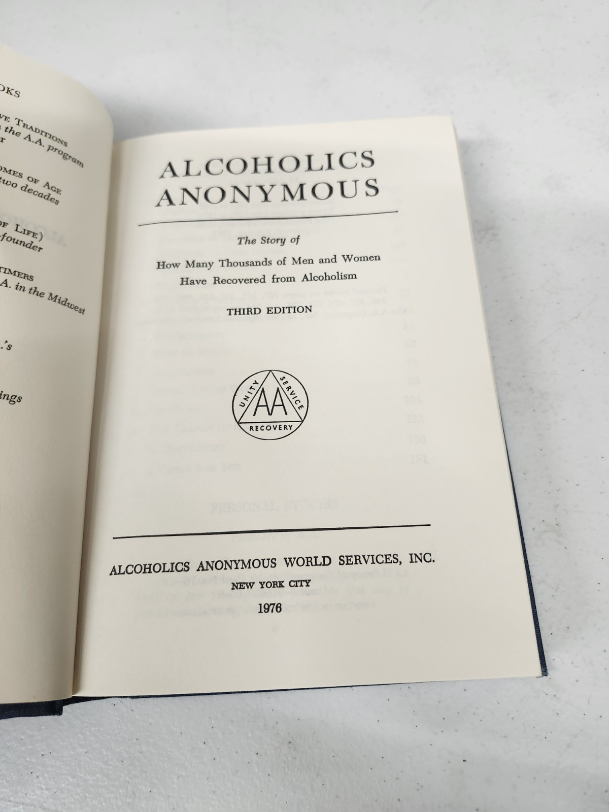 Alcoholics Anonymous 3rd Edition 18th Printing 1984