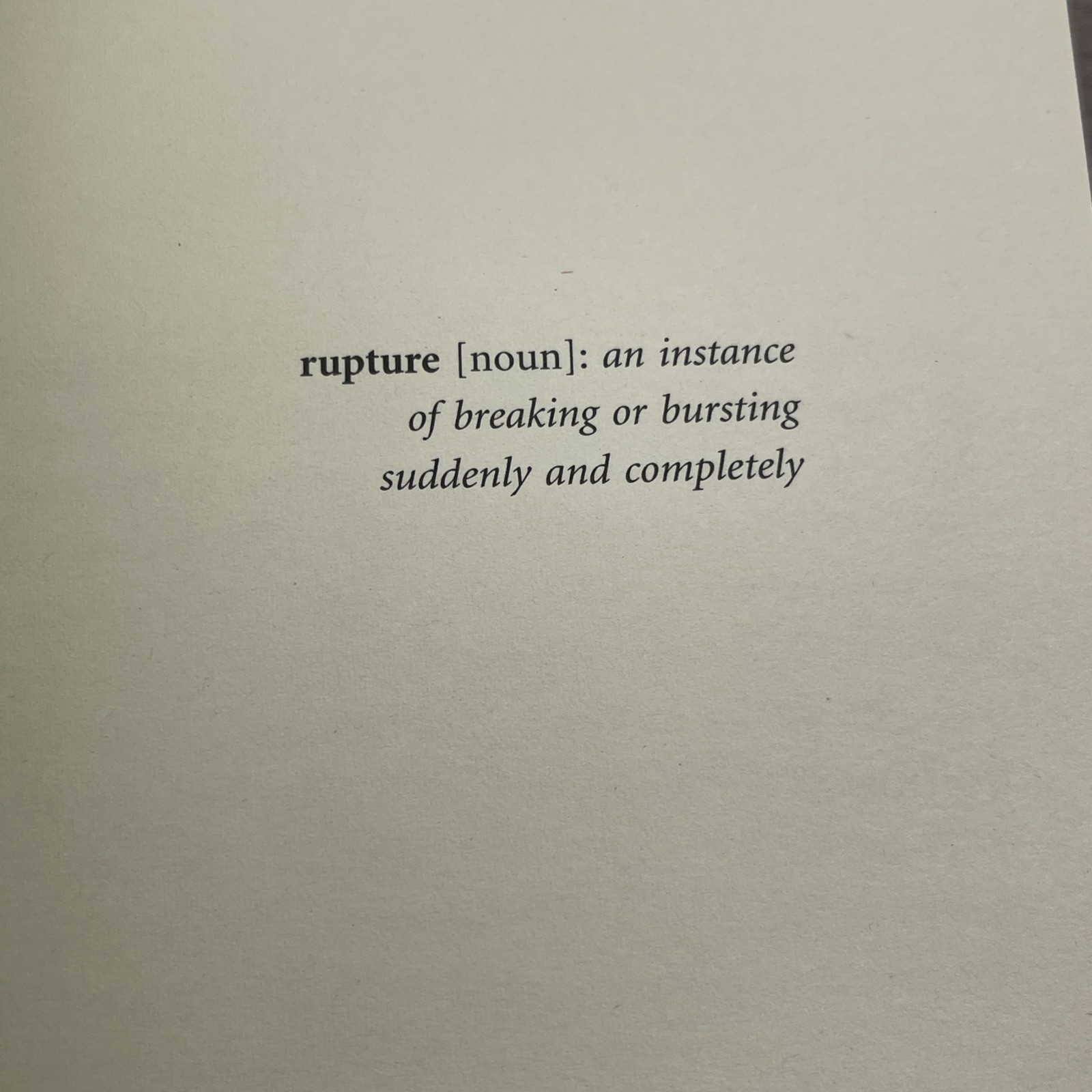Simon Lelic- Rupture – First Edition & Signed by Author. Limited Edition, Rare