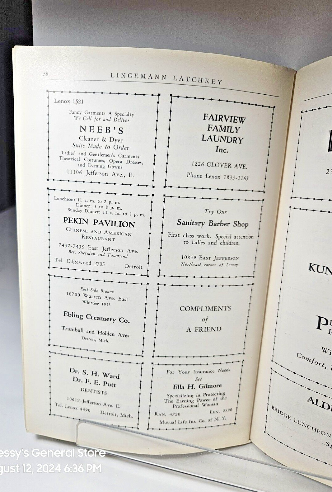 Lingemann-Latchkey School Activity Yearbook 1928. 18 pages of Detroit ads.