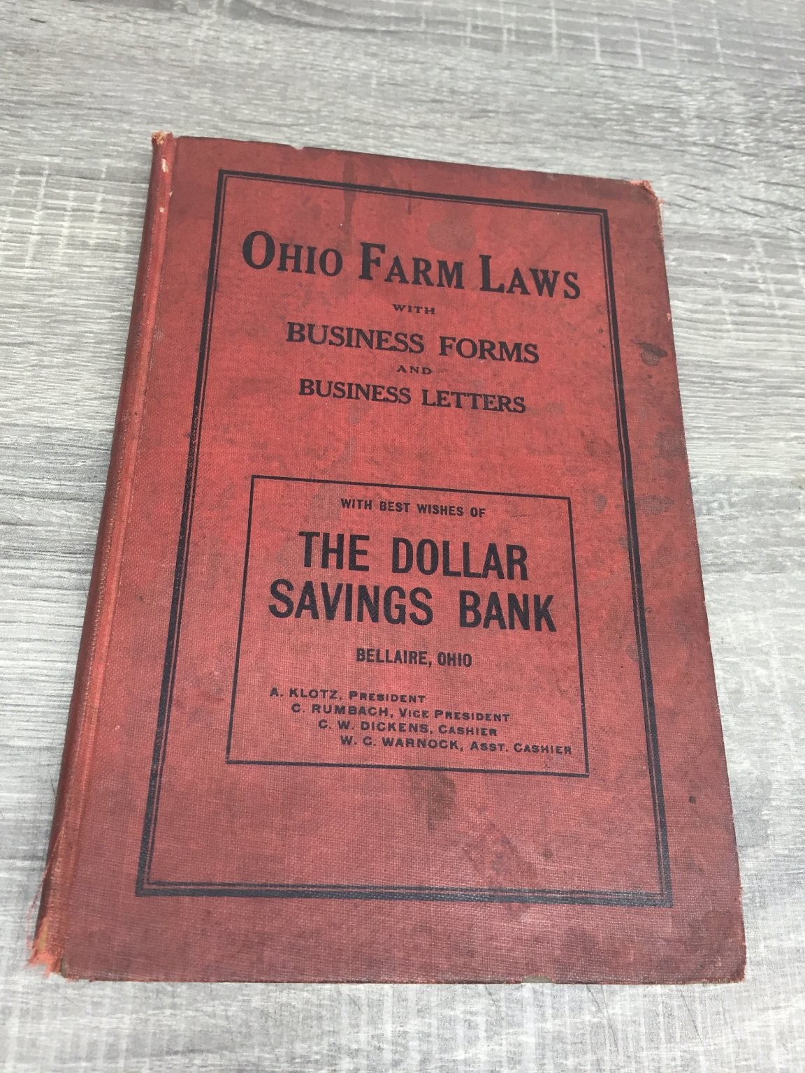 Ohio Farm Laws William K. Williams 1910 Latest Revised Edition Rural Law History