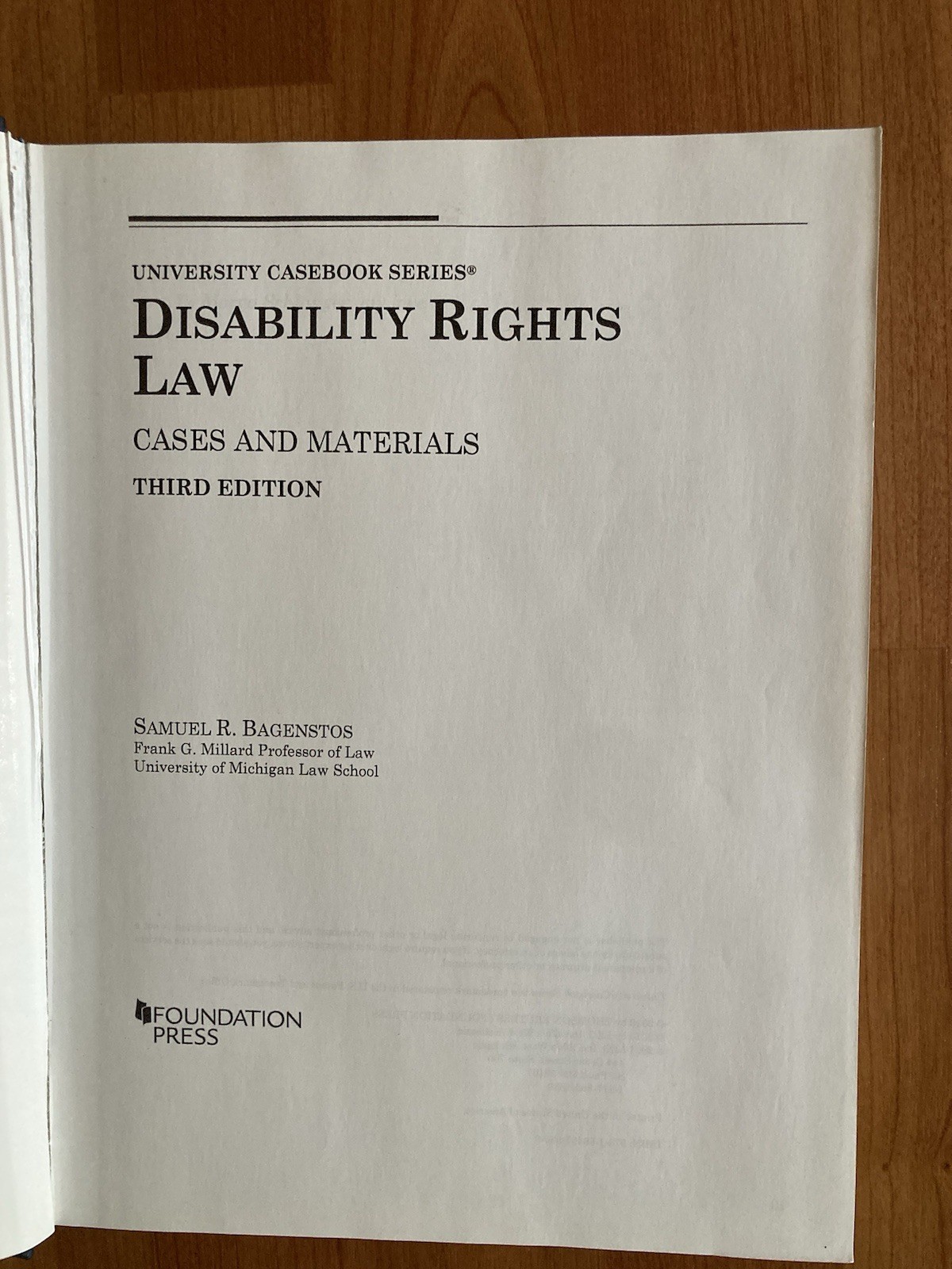 Bagenstos Disability Rights Law