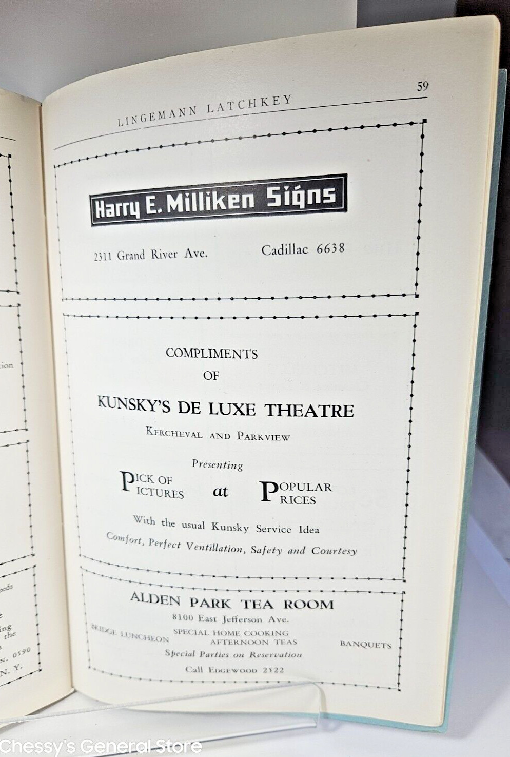Lingemann-Latchkey School Activity Yearbook 1928. 18 pages of Detroit ads.