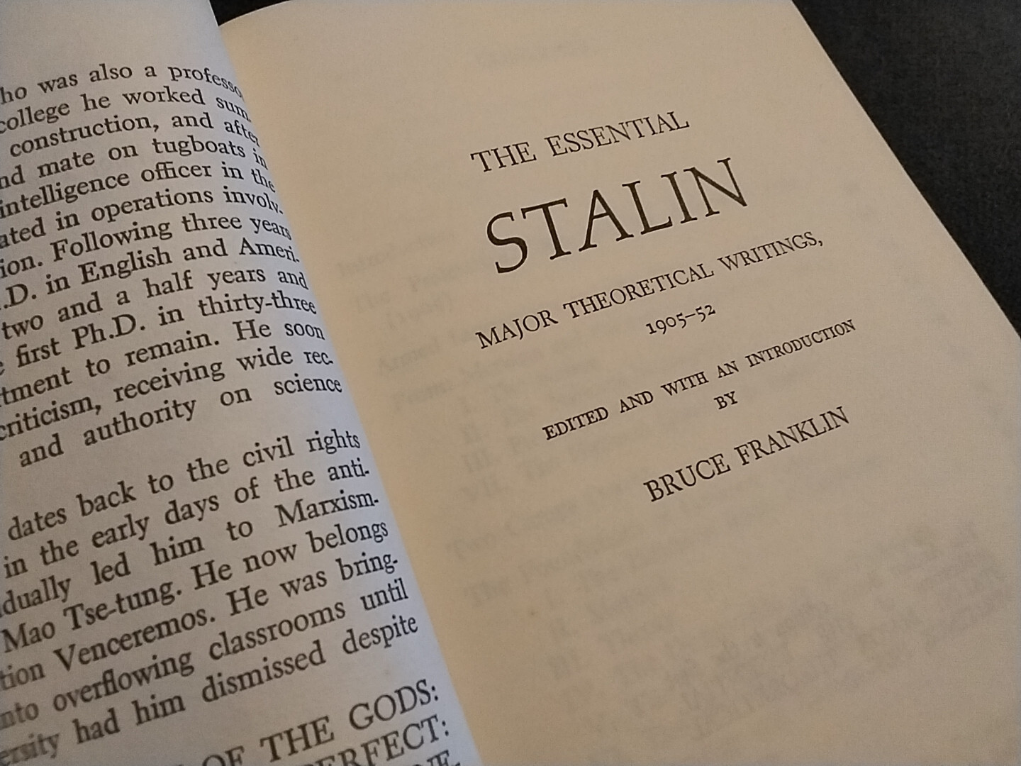 The Essential Stalin: Major Theoretical Writings,1905-52 (Doubleday) dad4