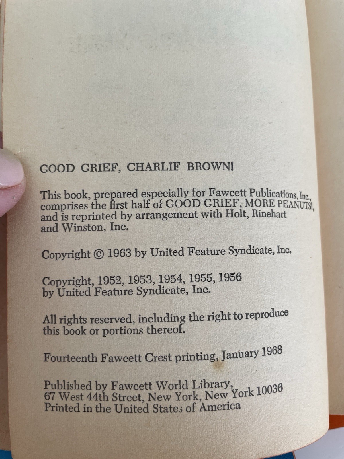 Lot of 7 – Charlie Brown Books – Charles M. Schulz -Vintage ’60s – Fawcett Crest