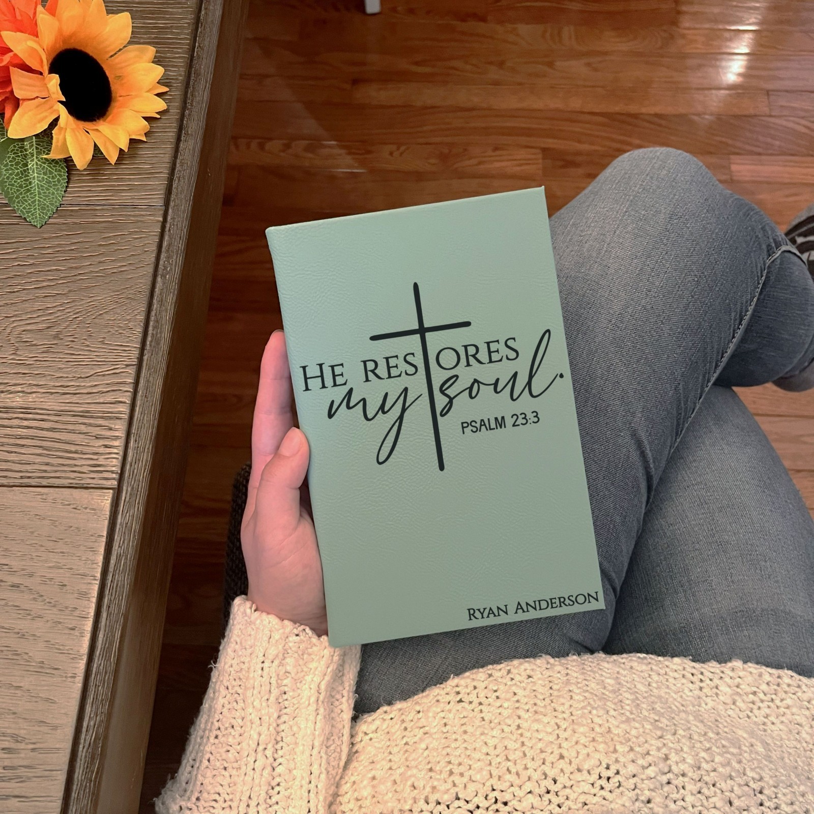 Personalized Prayer Journal for Men & Women, Custom Engraved Name and Faith Gift