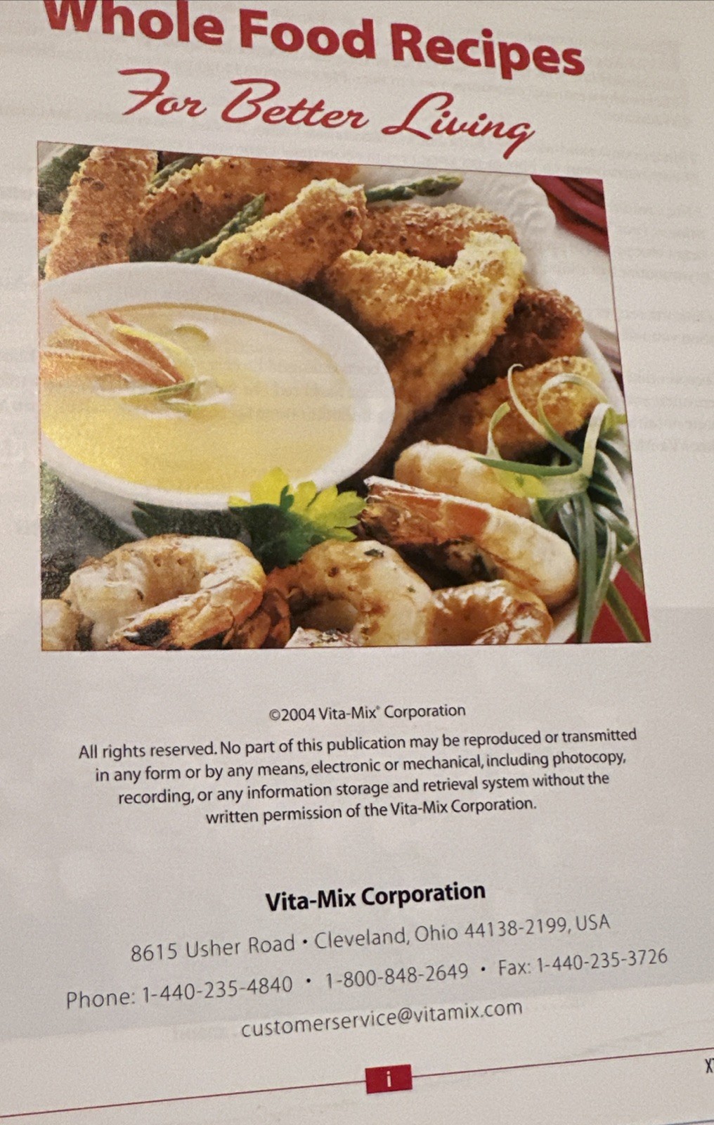 2004 Vita-Mix Whole Food Recipes For Better Living – Ring Bound Book 260 pages