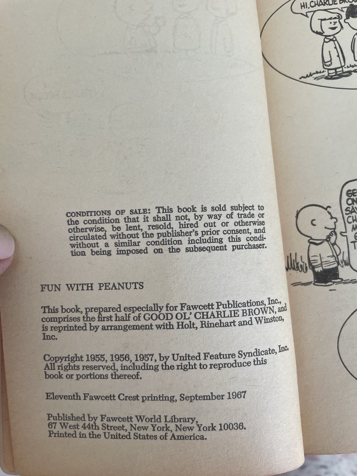 Lot of 7 – Charlie Brown Books – Charles M. Schulz -Vintage ’60s – Fawcett Crest