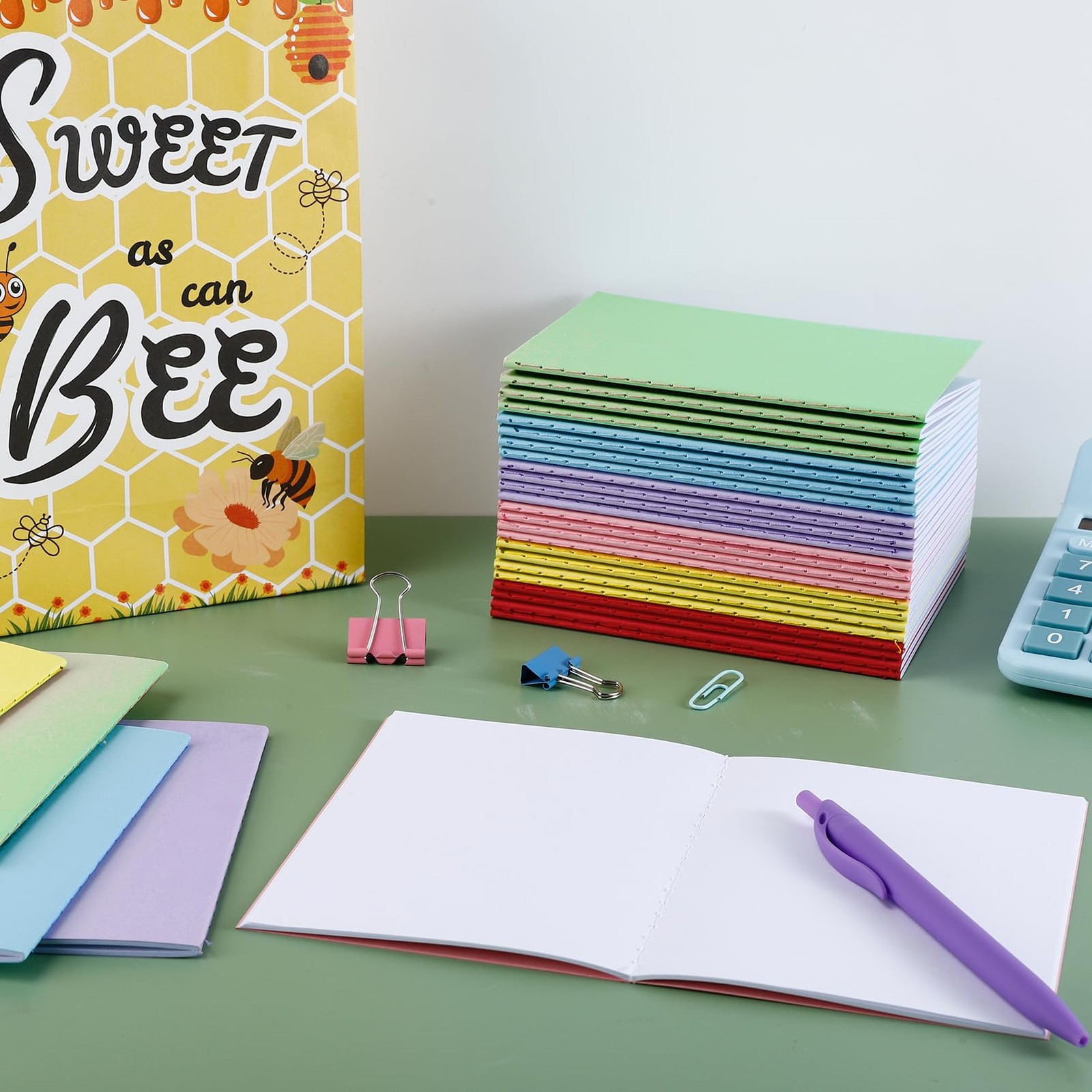 24 Pack Mini Notebooks Bulk, 4.2 x 5.5 Inch Colorful Blank Notebooks, Pocket …