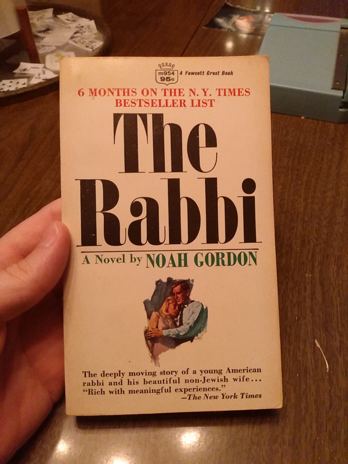 The Rabbi Noah Gordon 1968 Fawcett Crest Edition Fiction Fawcett
