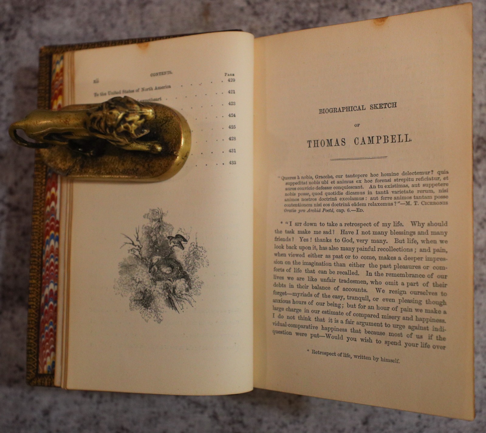 1863 WA Hill, Poetical Works of Thomas Campbell, Full Leather Fine Binding