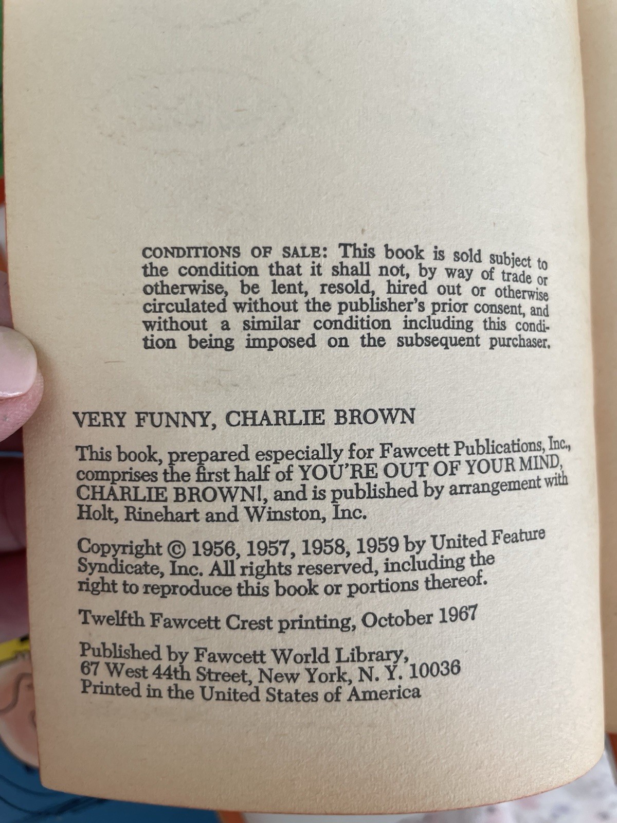 Lot of 7 – Charlie Brown Books – Charles M. Schulz -Vintage ’60s – Fawcett Crest