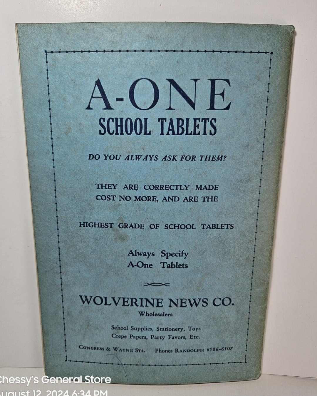 Lingemann-Latchkey School Activity Yearbook 1928. 18 pages of Detroit ads.