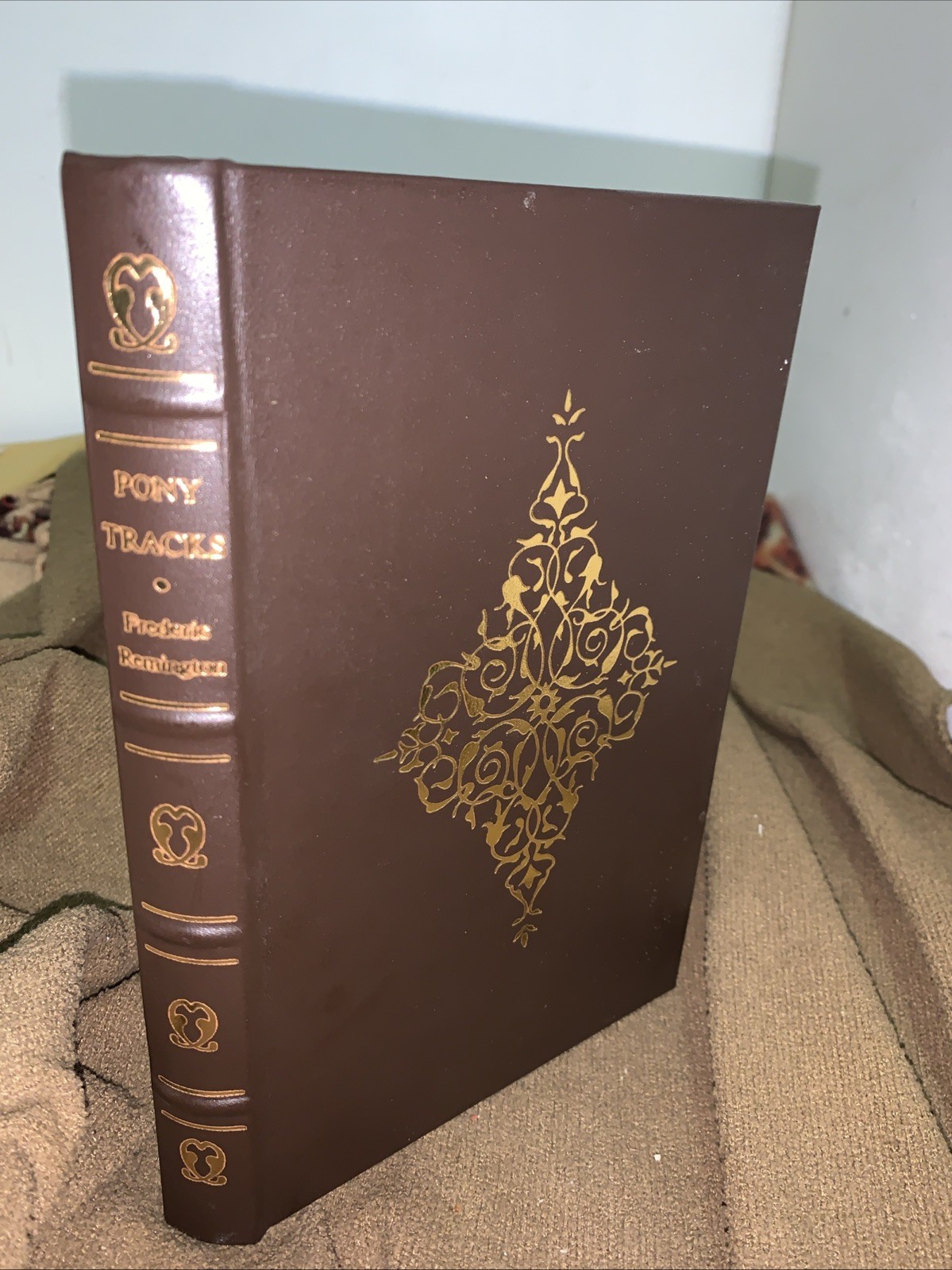 Pony Tracks Frederic Remington Hardcover Gilded Leather Fine Binding Frontier