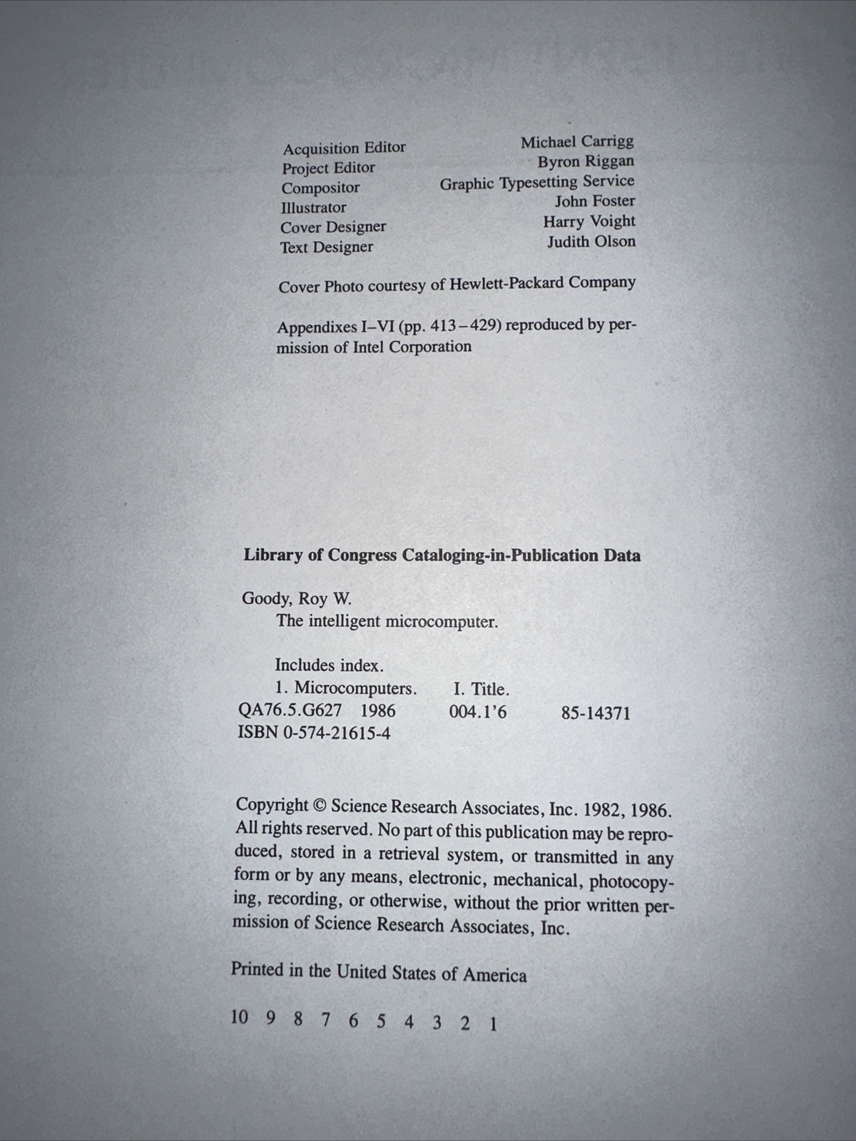 The Intelligent Microcomputer – 1986 – 420 Pages TB14