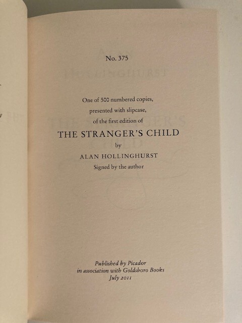 The Stranger’s Child by Alan Hollinghurst (2011) SIGNED LIMITED BOXED UK Edition