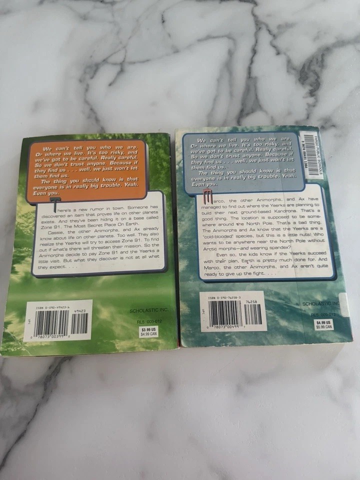 Animorphs K. A. Applegate Paperback Lot: The Unknown + The Extreme
