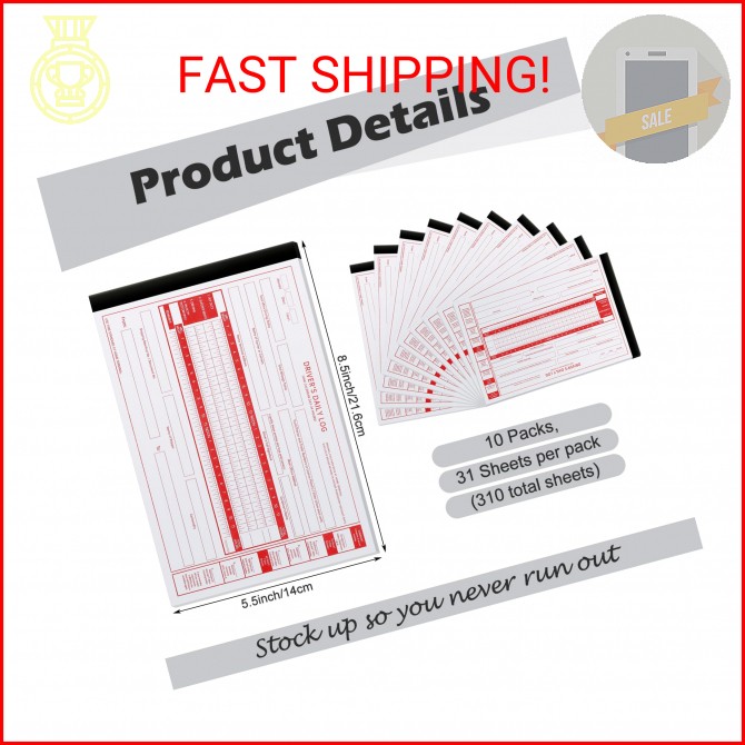 Weekgrat 10 Pack 2026 2027 New Log Book for Truck Drivers 8.5″ x 5.5″ Daily Log