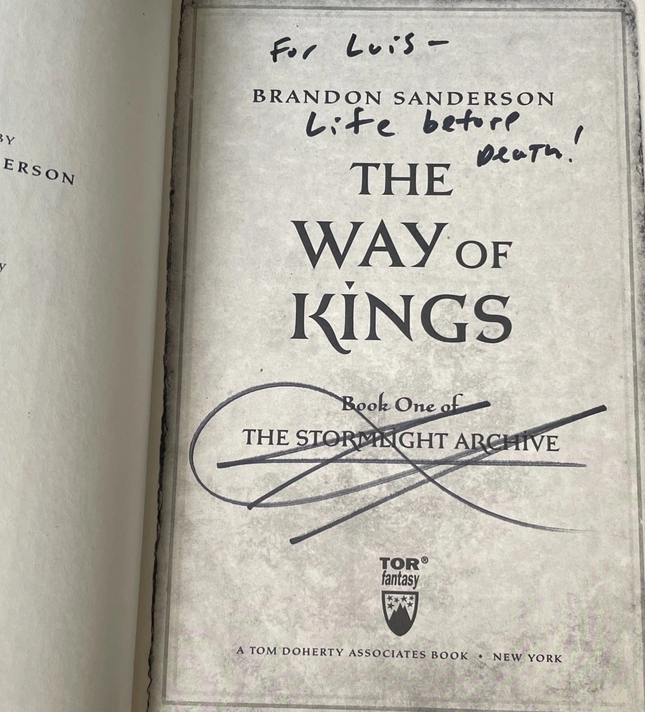 Brandon Sanderson The Way of Kings Hardcover – SIGNED – 1st Edition/3rd Printing