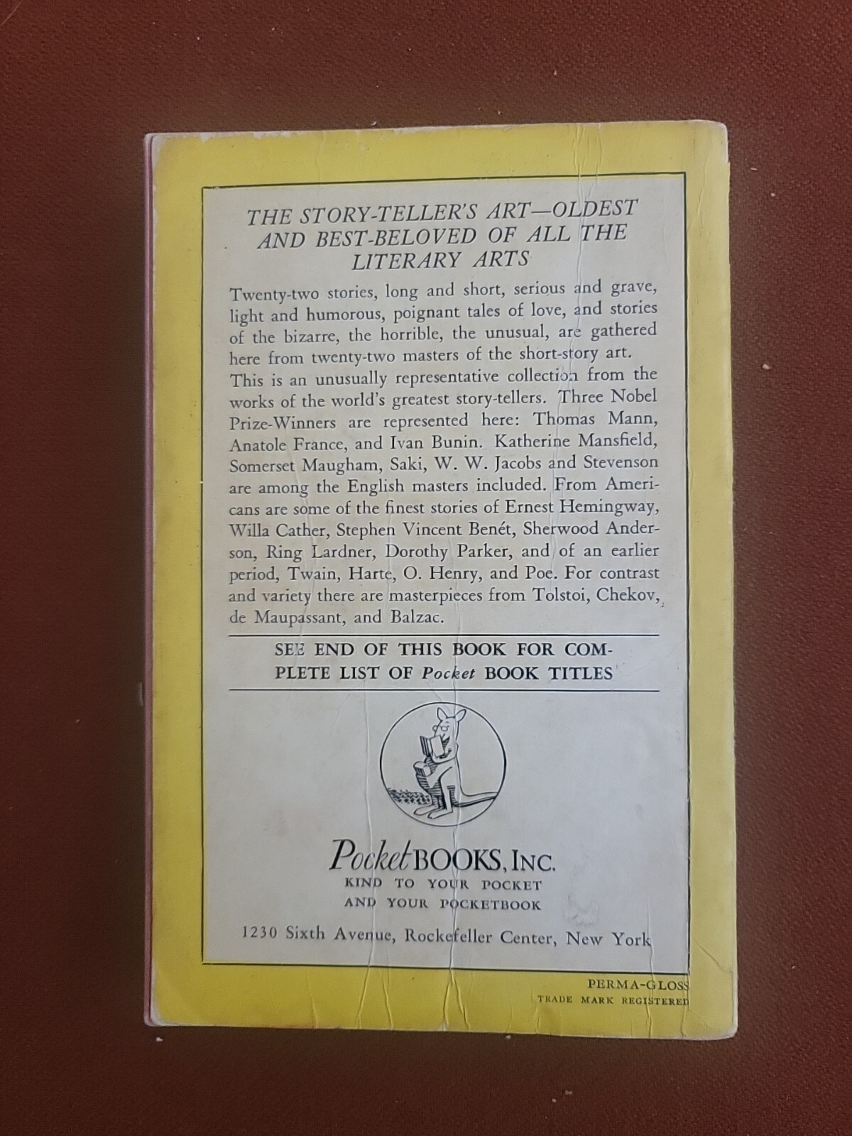 The Pocket Book of Short Stories Vintage 1941 /440 Pages