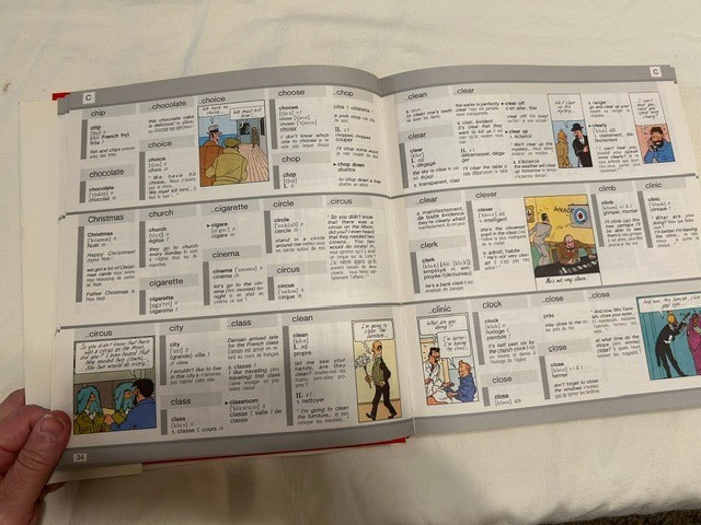 Tintin Illustrated Dictionary Eng French French English Harrap Hardcover 1990