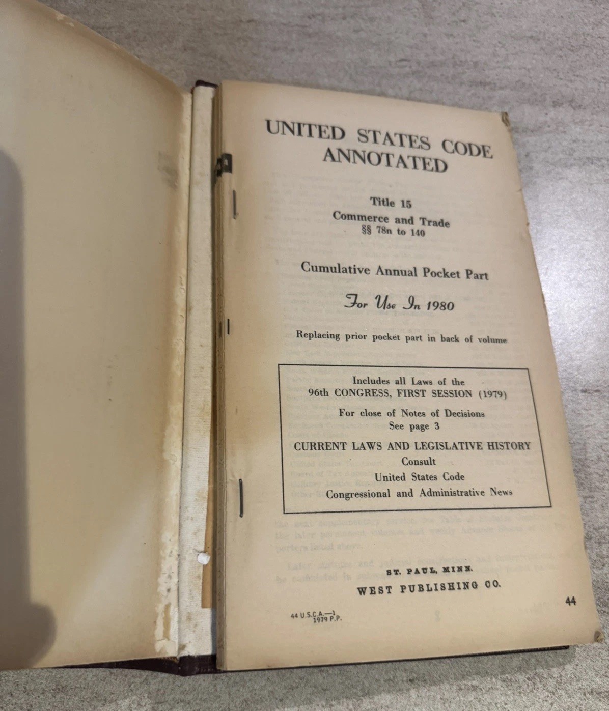 United States Code Annotated Title 15 Commerce & Trade 78n -140 Law Book- Read