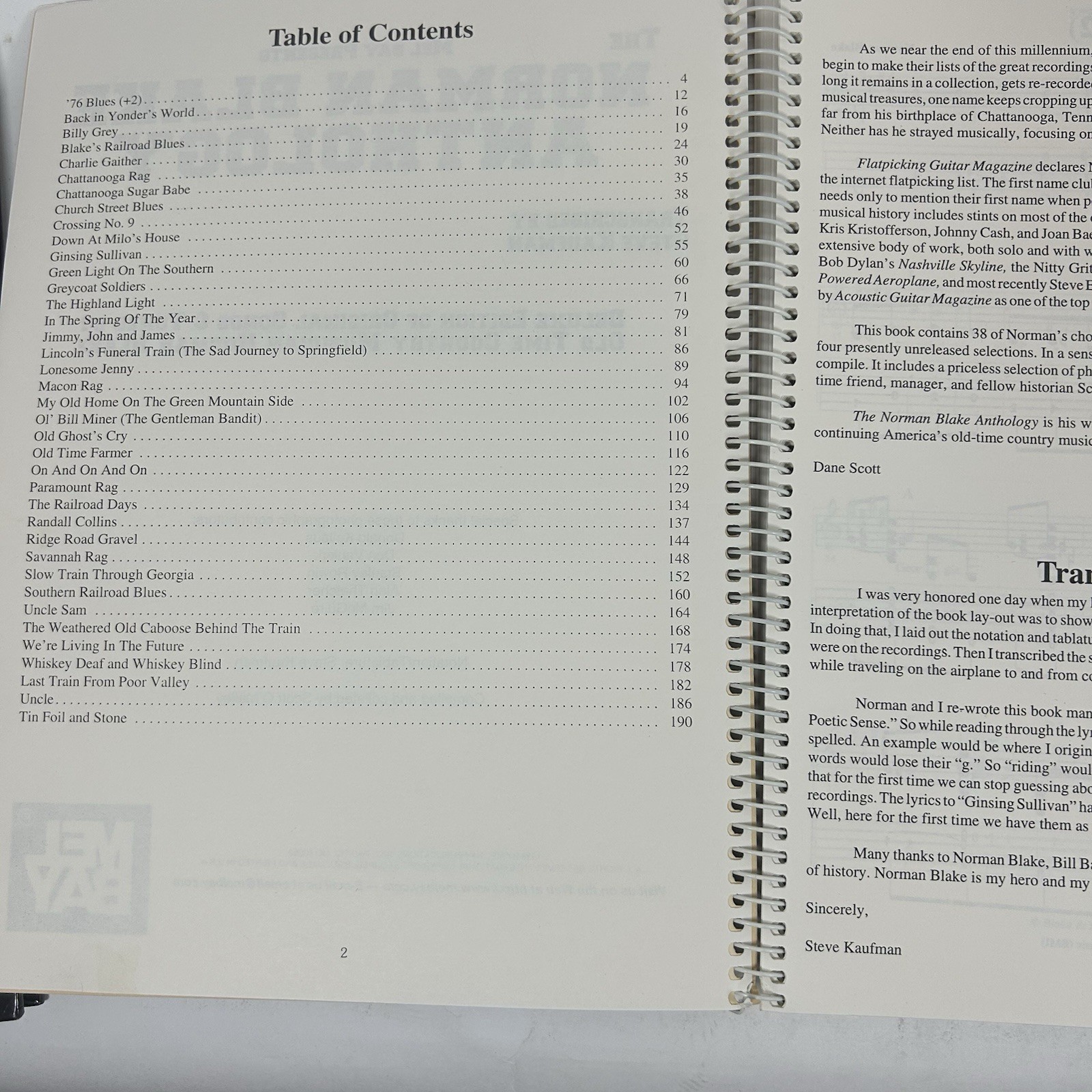The Norman Blake Anthology Mel Ray Spiral Bound Edition