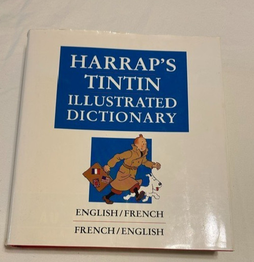 Tintin Illustrated Dictionary Eng French French English Harrap Hardcover 1990