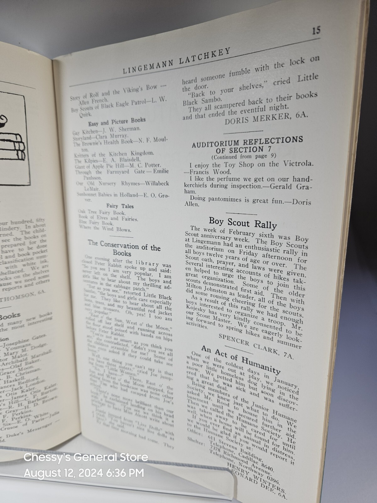 Lingemann-Latchkey School Activity Yearbook 1928. 18 pages of Detroit ads.