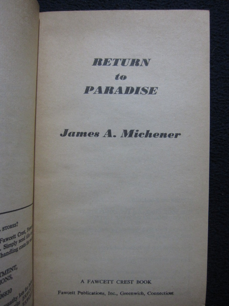 Return to Paradise [Paperback] James A. Michener