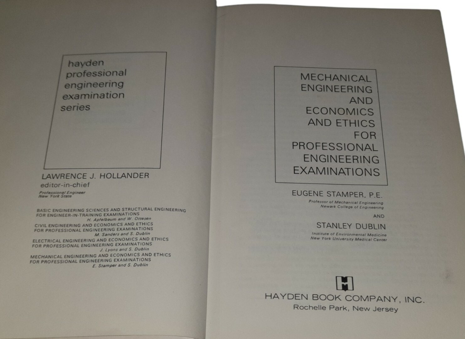 Mechanical Engineering & Economics & Ethics by Eugene Stamper & Stanley Dublin