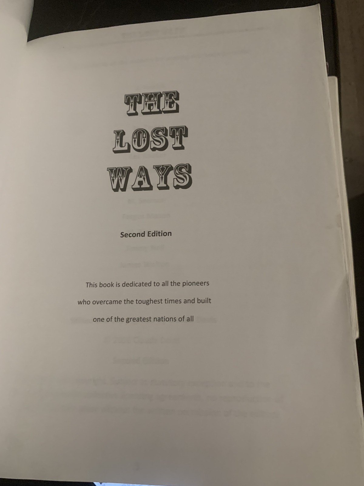 The Lost Ways by Claude Davis – Second Edition – Survival & Homesteading Guide