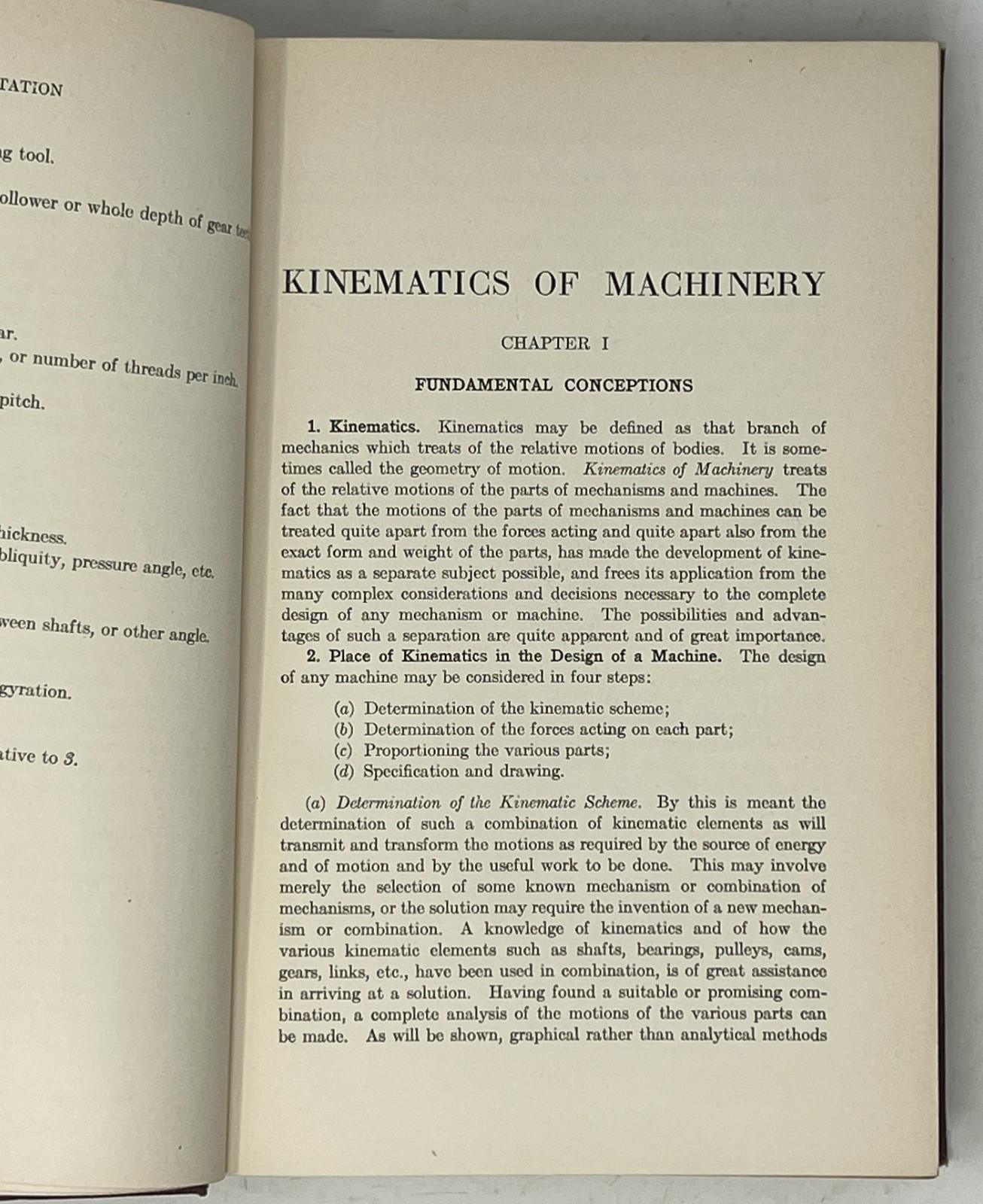 VTG Kinematics of Machinery by C. D. Albert & F. S. Rogers – 1938 HC John Wiley