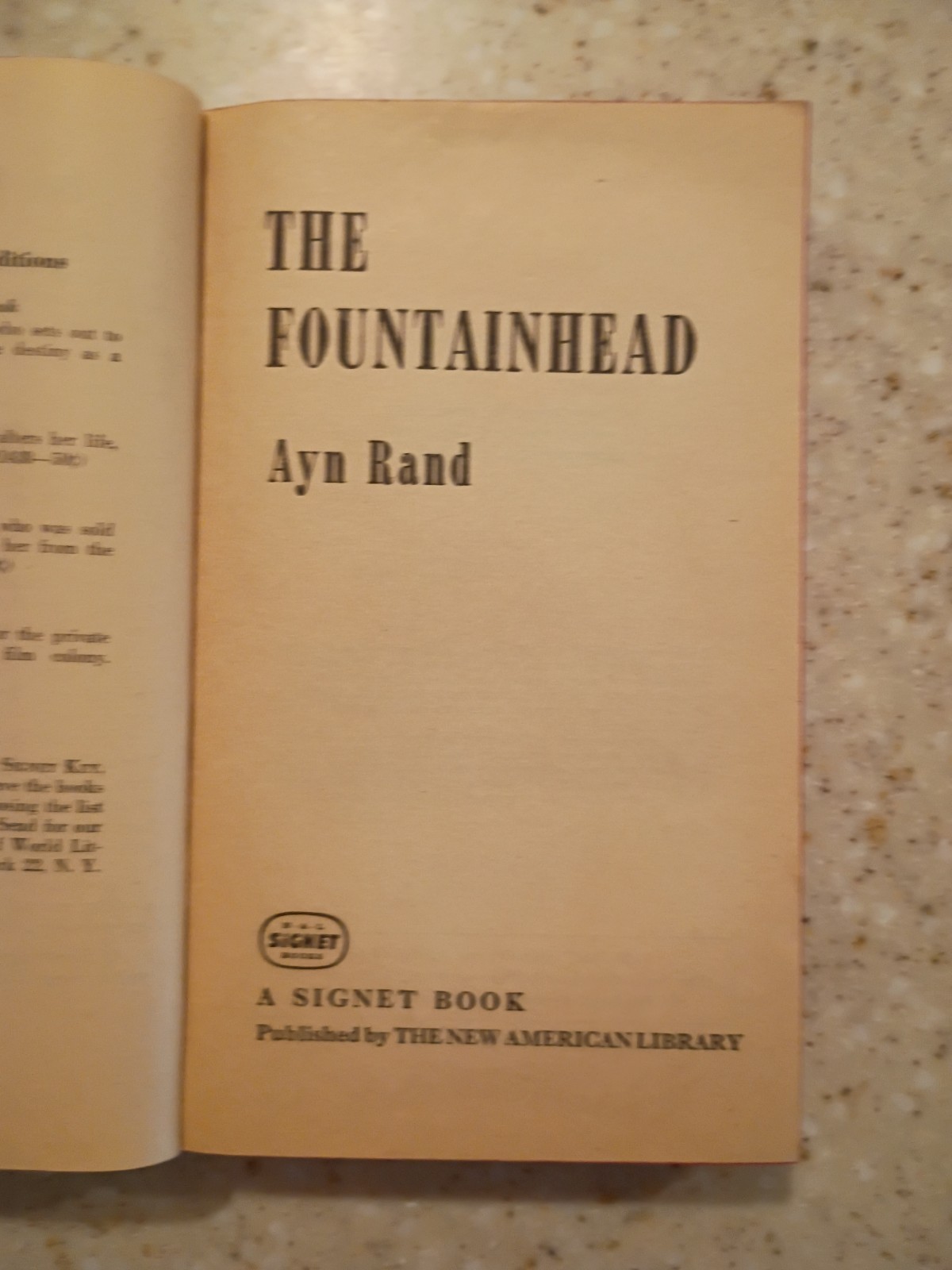THE FOUNTAINHEAD by AYN RAND Paperback Soft Cover Book ~ 1957 3rd Printing RARE