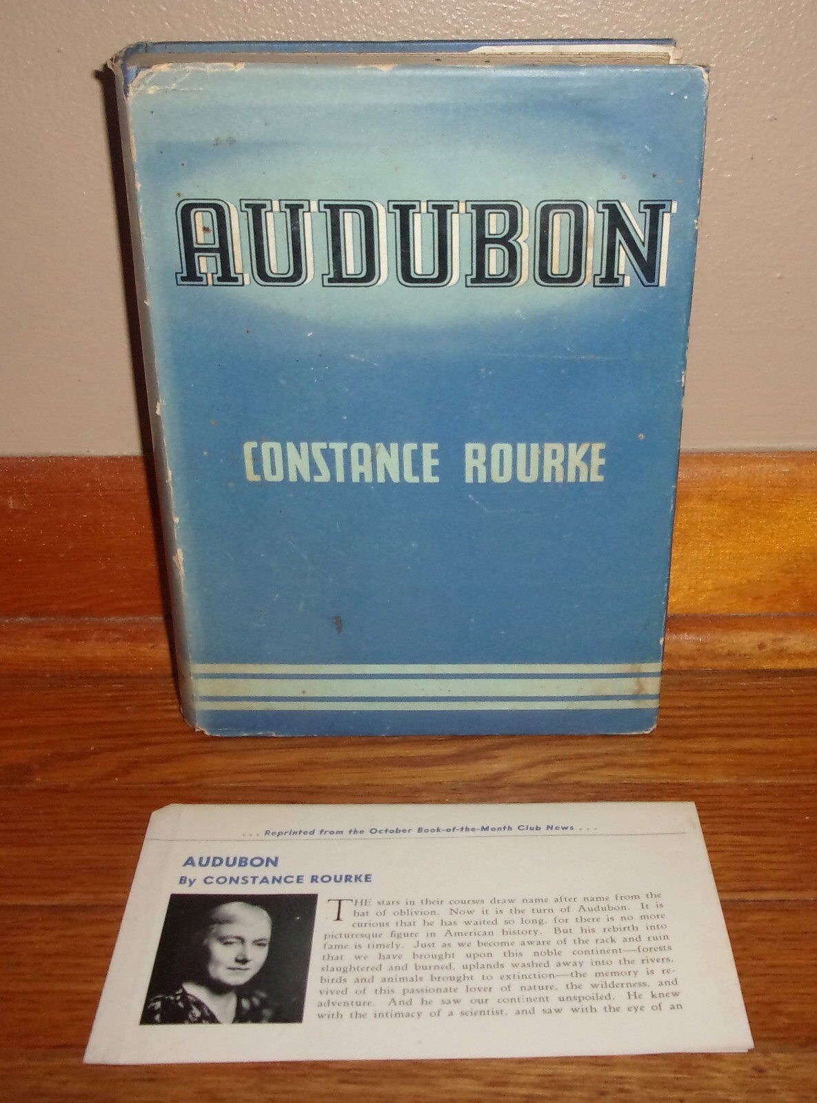 AUDUBON-1936 Biography-CONSTANCE ROURKE-12 Color Audubon Plates-Ex HC w/DJ oop!