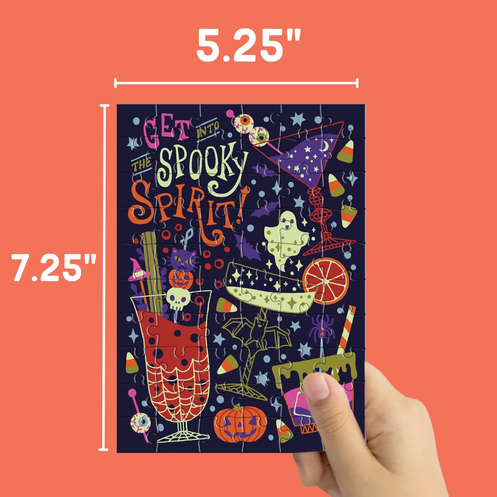 Spooky Spirit Mini Puzzle 60 Pieces 5.5 x 7.375 Inch Halloween Craft