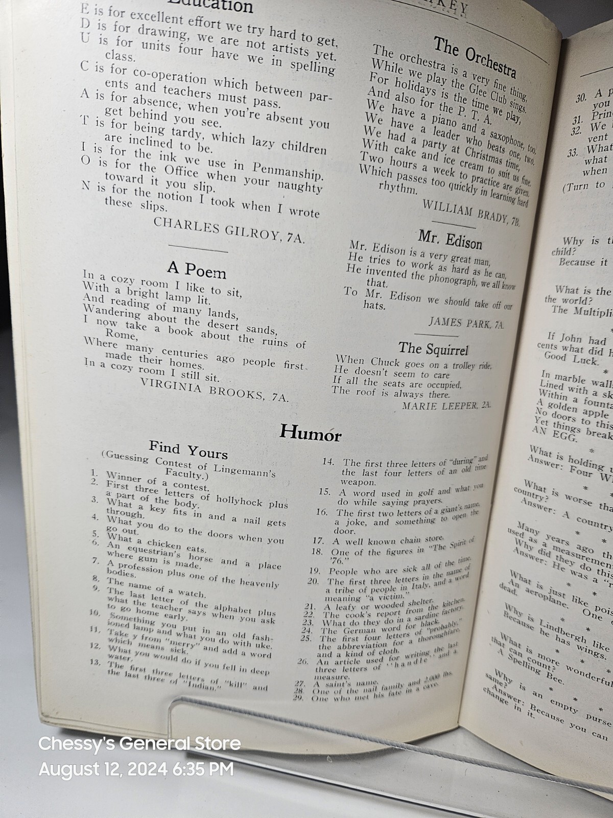 Lingemann-Latchkey School Activity Yearbook 1928. 18 pages of Detroit ads.