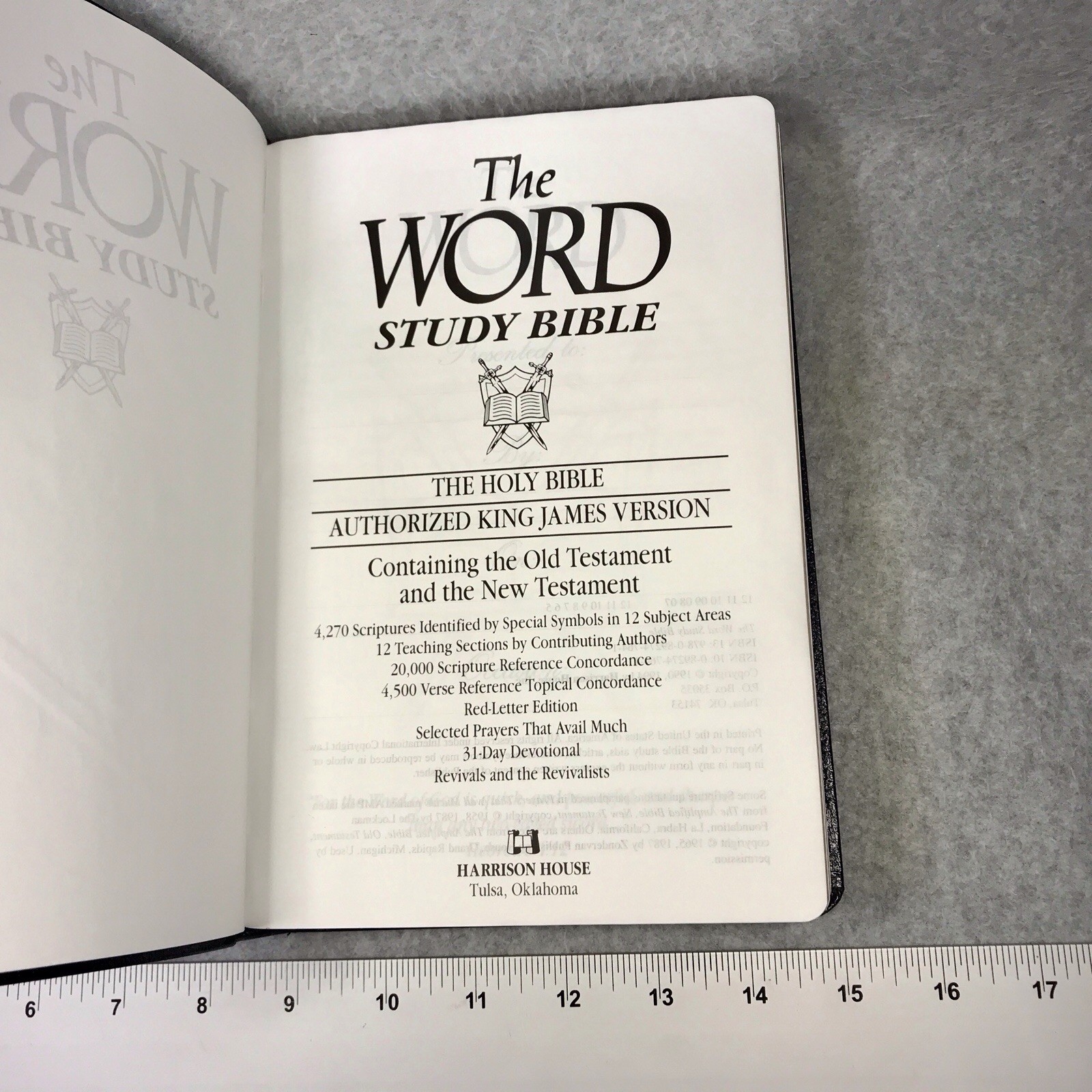 The Word Study Bible King James Version Red Letter Edition Harrison House 1994