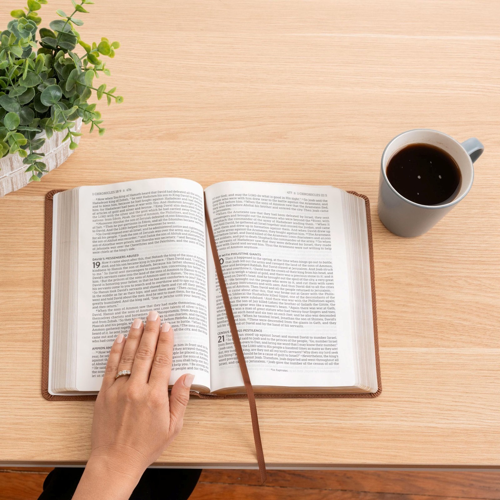 Personalized KJV Bible, Custom Fingerprint & Cross Design with Name Engraved