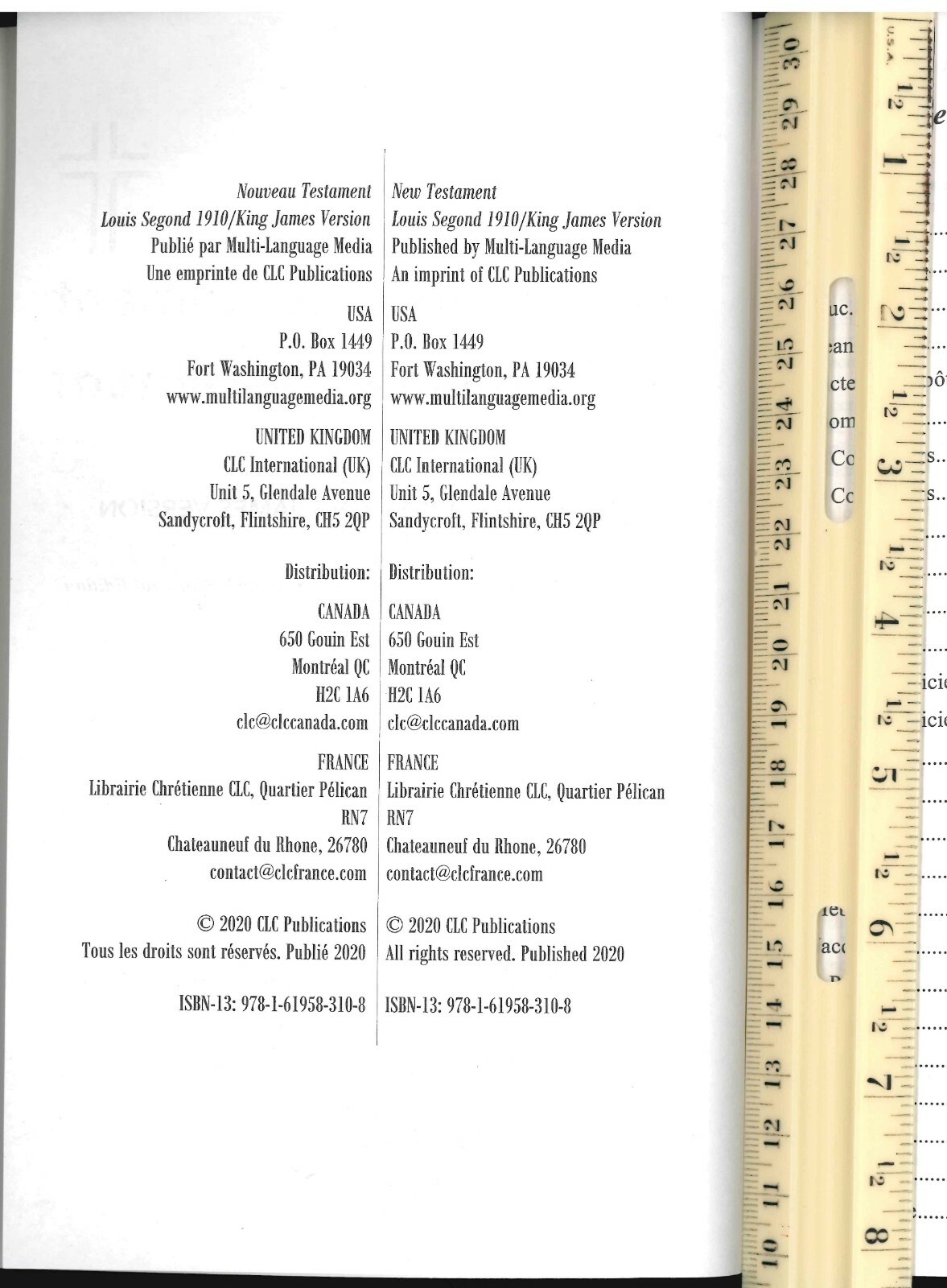 French/English Bilingual LS/KJV New Testament PB FRES21.1