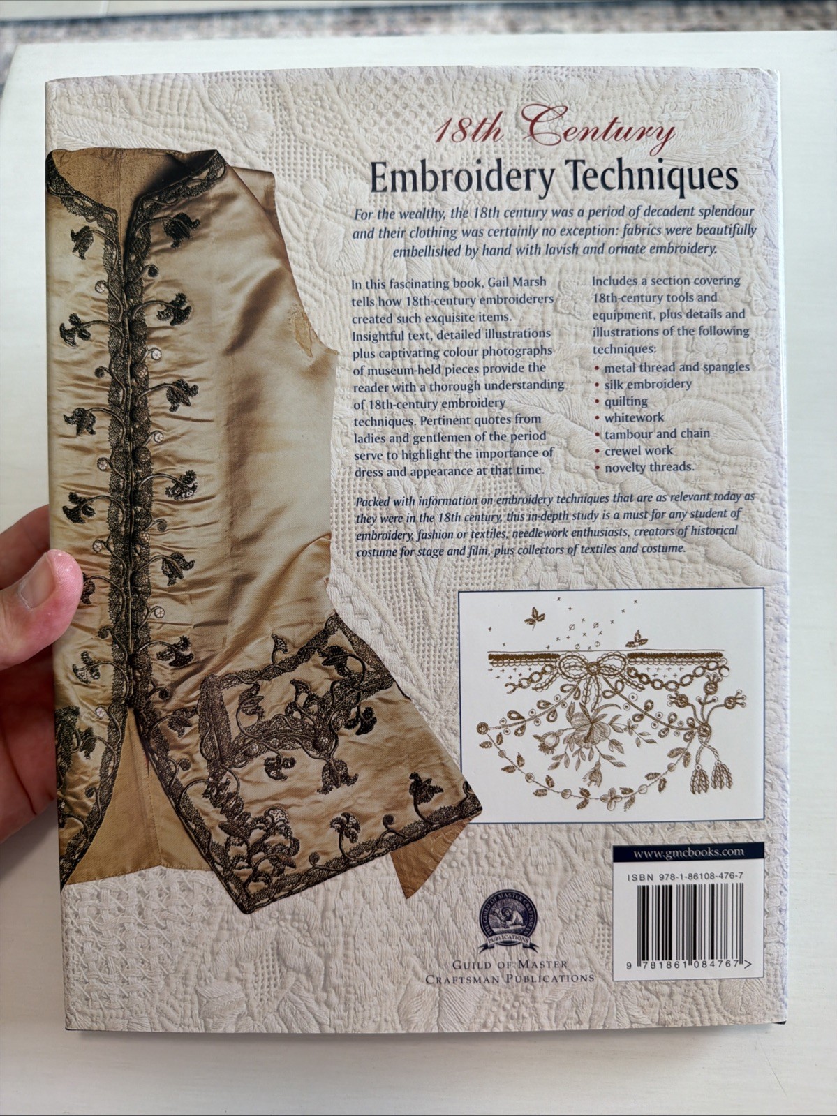 18th Century Embroidery Techniques by Gail Marsh (2006, Hardcover) AZ