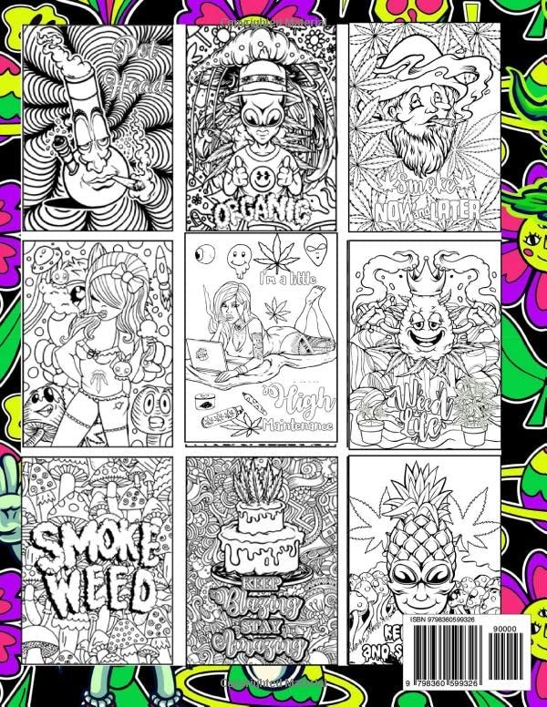 Stoner Coloring Book: 50+ Trippy Psychedelic Pages for Adults, 420…