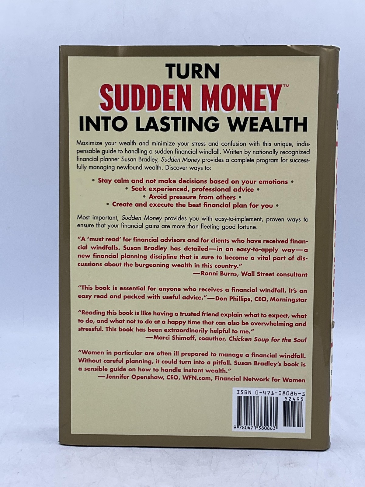 Sudden Money Managing A Financial Windfall Susan Bradley 2000 HC John Wiley