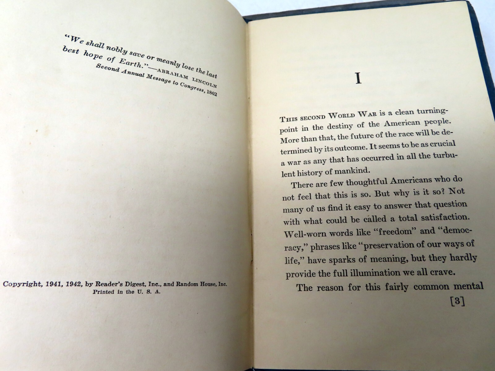 1942 Readers Digest Random House Harry Scherman Author Essay WWII 36 Pages